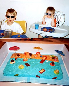 Isaac's 8th birthday, with beach cake