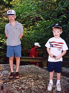 Isaac and Owen at the park, Fall 2004